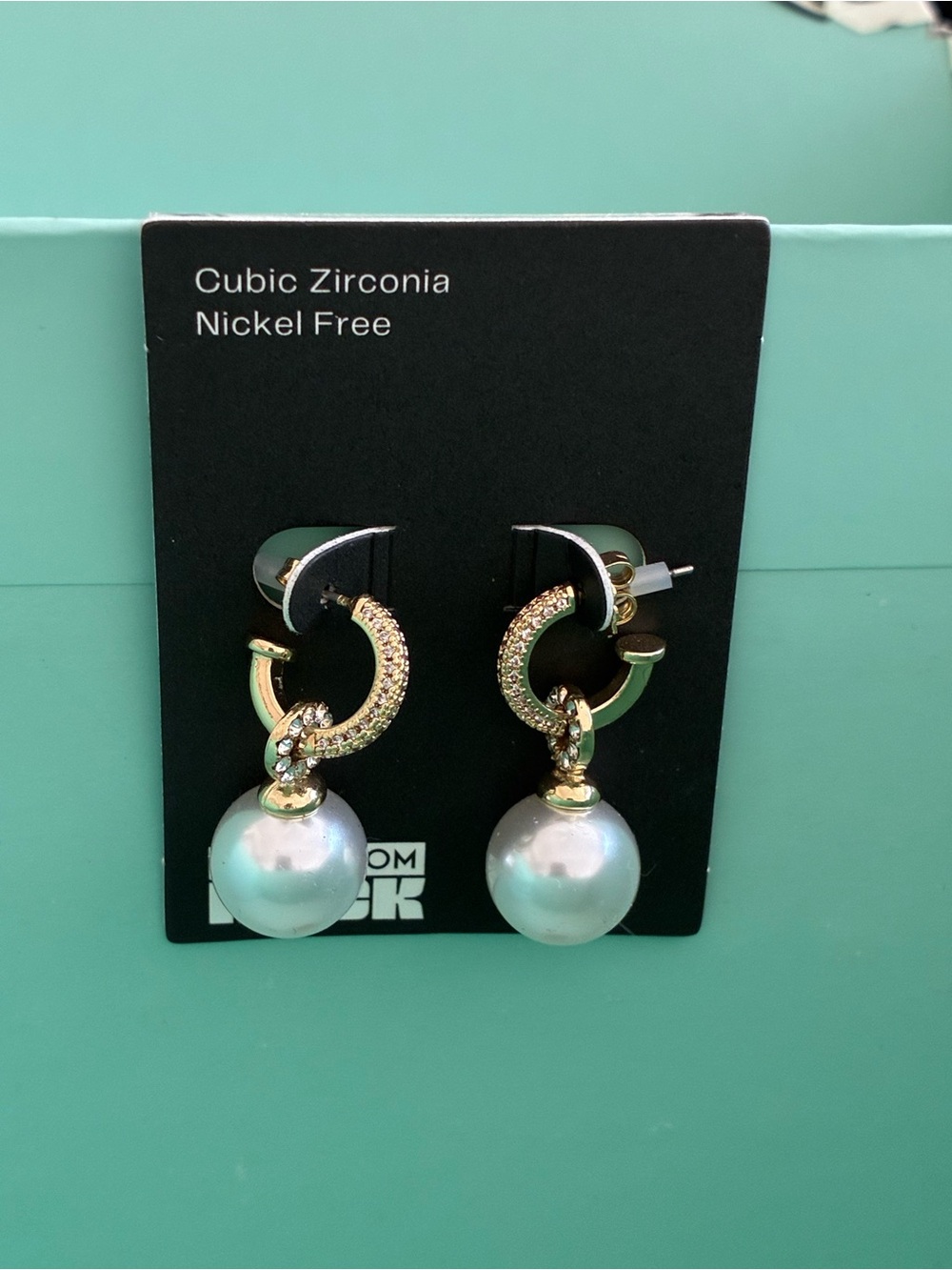Nordstrom Gold-Tone Hoop Earrings with Pearl Drops